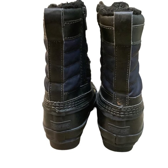 LANDS' END BOYS Black & Blue Winter Snow Boot Drawstring Round Toe- Size 11M - Picture 7 of 7